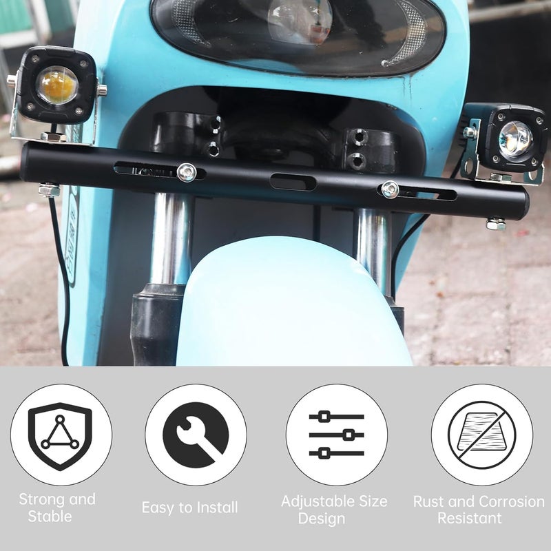 Windance 1 Set Multi Functional Light Bar Bracket,Adjustable Front Fork Auxiliary Light Expansion Mounting Holder,Spotlight Mounting Bracket for Motorcycles Scooters Tricycles Four Wheeler ATV UTV - Image 4